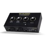 M-AUDIO Interfaz de audio M-Track Duo HD, micrófono de condensador M100 y auriculares de monitoreo de estudio HDH41 para