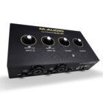 M-AUDIO Interfaz de audio M-Track Duo HD, micrófono de condensador M100 y auriculares de monitoreo de estudio HDH41 para