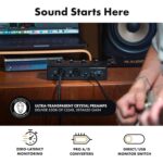 M-AUDIO Interfaz de audio M-Track Duo HD, micrófono de condensador M100 y auriculares de monitoreo de estudio HDH41 para
