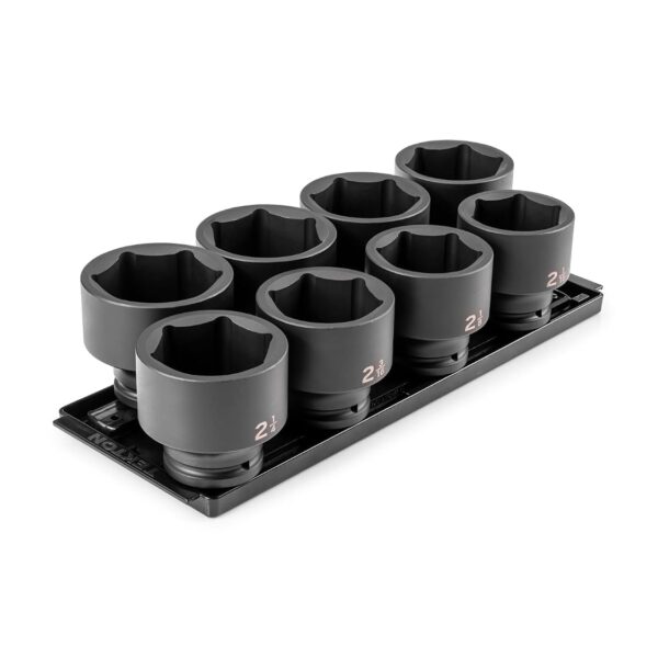 Juego de Dados de Impacto TEKTON SID93104 3/4 Pulgada 6 Puntos 8 Piezas con Rieles y Bandejas