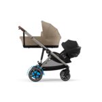 Cuna Moisés CYBEX eGazelle Gazelle S Beige Almendra Poliéster Armazón de Aluminio 33x16x20.5 pulgadas Compatible con Coc
