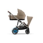 Cuna Moisés CYBEX eGazelle Gazelle S Beige Almendra Poliéster Armazón de Aluminio 33x16x20.5 pulgadas Compatible con Coc