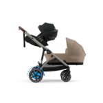 Cuna Moisés CYBEX eGazelle Gazelle S Beige Almendra Poliéster Armazón de Aluminio 33x16x20.5 pulgadas Compatible con Coc