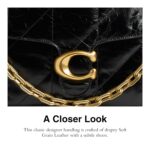 Bolso de Hombro Coach CAF53 Tabby Cadena Acolchada Cuero Esmaltado Negro