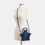 Bolso Bandolera Coach CP234 Forma de Estrella Cuero Azul Profundo
