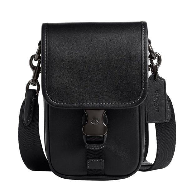 Bolso Cruzado para Hombre Coach League Phone CBG28 Cuero Negro