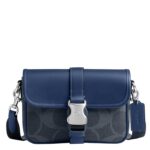 Bolso de Hombro Coach Brooklyn 28 CBJ21 Cuero y PVC Color Mezclilla Azul Profundo