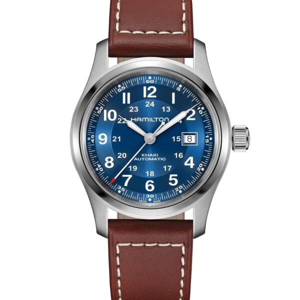 Reloj Automático Hamilton Khaki Field H70605540 Esfera Azul Caja de Acero Inoxidable 42mm Correa de Piel