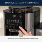 De'Longhi True Brew Cafetera de goteo, molinillo integrado, de una sola porción, de 8 a 24 onzas, café caliente o helado