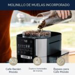 De'Longhi True Brew Cafetera de goteo, molinillo integrado, de una sola porción, de 8 a 24 onzas, café caliente o helado