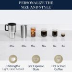 De'Longhi True Brew Cafetera de goteo, molinillo integrado, de una sola porción, de 8 a 24 onzas, café caliente o helado