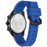 Reloj Citizen Eco-Drive Brycen AT2586-05E Cronógrafo Caja Acero Inoxidable 44.8mm Correa Silicona Azul Resistente al Agu