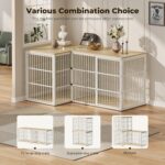 Mueble Jaula para Perros Lyromix Combination Dog Crate 3 Puertas 47.24 x 29.13 x 37.6 Pulgadas Madera de Ingeniería y Me