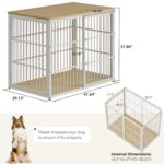 Mueble Jaula para Perros Lyromix Combination Dog Crate 3 Puertas 47.24 x 29.13 x 37.6 Pulgadas Madera de Ingeniería y Me