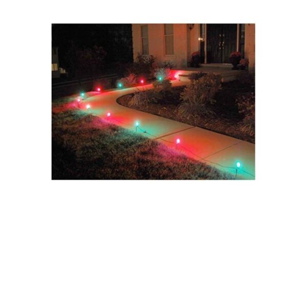 Luces de Camino Eléctricas Lumabase Modelo 61110 C7 10 Bombillas Rojo Verde Paquete de 4