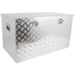 SCITOO - Caja de herramientas para cama de camión de 44 pulgadas, caja de herramientas para remolque de aluminio de plac
