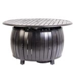 Mesa convertible de aluminio para fogata de gas Well Traveled Living 68045 55000 BTU acabado bronce antiguo 44 pulgadas