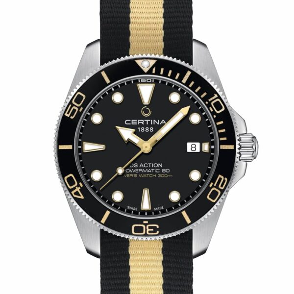 Reloj Certina DS Action Gent C0484071805101 Automático Powermatic 80 40.5 mm Negro Acero Inoxidable