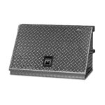 Montezuma Caja de herramientas triangular de acero resistente de 30 "x 15" (aluminio, brite)