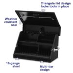 Montezuma SM200B - Caja de herramientas portátil TRIÁNGULO de 22.5 pulgadas - Construcción de acero resistente - Cofre d