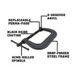 Wilton Abrazadera en C, apertura de 12-1/4", garganta de 6-1/4", 9300 libras fuerza de sujeción (modelo 412) (paquete de