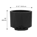 Fogatero de Patio Blue Sky Outdoor Living Peak Smokeless AZPFP2216-C con Pantalla contra Chispas y Colector de Cenizas E
