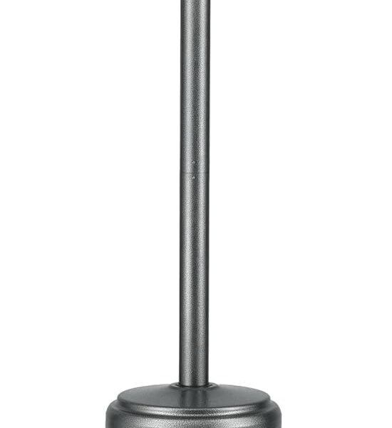 Calentador de Patio Fire Sense 68067 46000 BTU Platino Martillado con Ruedas