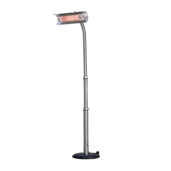 Calentador Infrarrojo de Patio Fire Sense 68020 Telescópico Montado en Poste Acero Inoxidable 1500 W con Ruedas