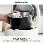 Arrocera GreenPan, 8 tazas cocidas (4 sin cocer), modo bajo en carbohidratos y sopa, 10 ajustes de cocción de un toque,