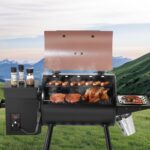 Ahumador Parrilla de Pellets de Madera VEVOR VA-456 8 en 1 456 Pulgadas Cuadradas Control Digital Sonda de Carne Negro