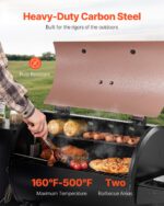 Ahumador Parrilla de Pellets de Madera VEVOR VA-456 8 en 1 456 Pulgadas Cuadradas Control Digital Sonda de Carne Negro