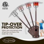 Calentador de Patio Fire Sense 68080 46000 BTU Propano Castaño Envejecido con Ruedas