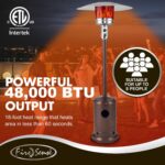 Calentador de Patio Fire Sense 68080 46000 BTU Propano Castaño Envejecido con Ruedas