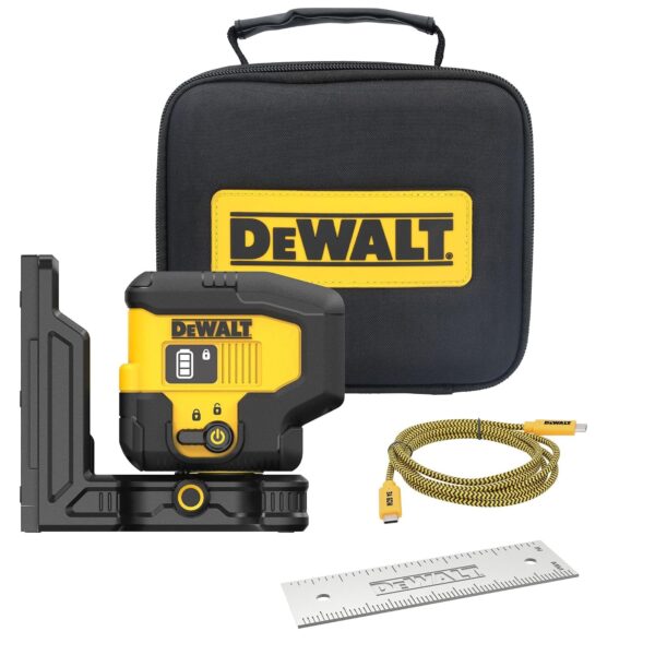 DEWALT Nivel Láser Verde Autonivelante 3 Puntos DCLE16031GB Recargable USB IP54