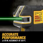 DEWALT Kit de Base Láser Verde 5 Puntos y Líneas Cruzadas Recargable USB DCLE14251GB