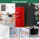 BINMIT - Minirefrigerador retro con congelador de 4.0 pies cúbicos, refrigerador pequeño con termostato ajustable de 7 n