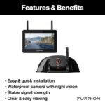 Sistema de Cámara de Respaldo RV Furrion Vision S+ 2021124370 Monitor 5 Pulgadas Cámara Sharkfin 1080p