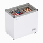 KoolMore - Congelador de helado de tapa plana de 33 pulgadas, congelador horizontal comercial de 7 pies cúbicos con puer