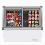 KoolMore - Congelador de helado de tapa plana de 33 pulgadas, congelador horizontal comercial de 7 pies cúbicos con puer
