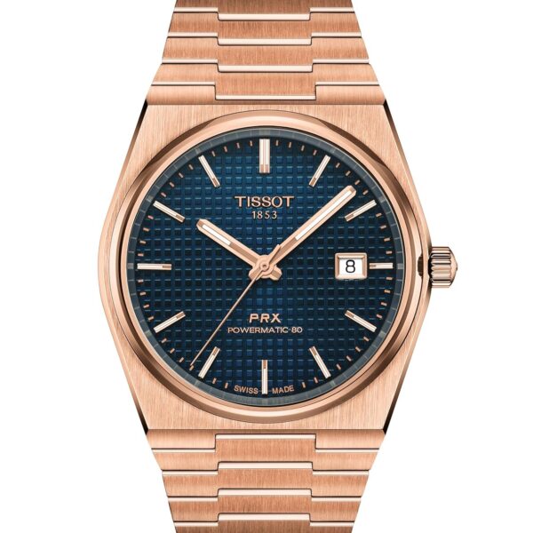 Reloj Tissot PRX Powermatic 80 Automático Suizo para Hombre Caja de Acero Inoxidable con Revestimiento PVD Oro Rosa 40mm