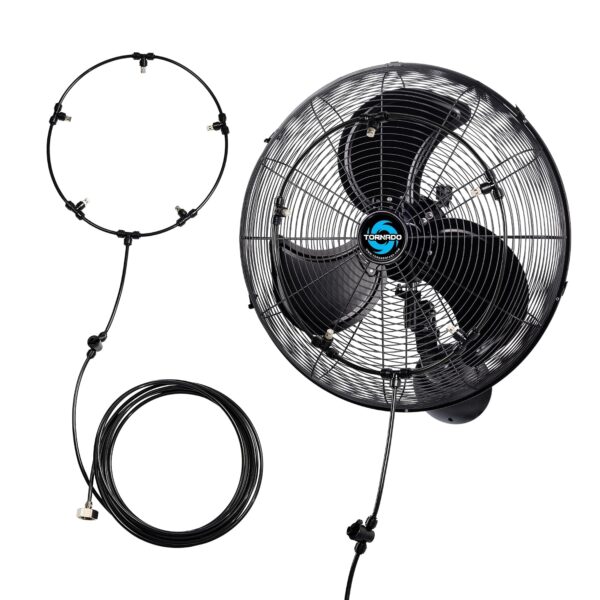 Ventilador de Montaje en Pared Tornado Serie Pro HI-KIT-20WMPRO13IN-WR 16 Pulgadas con Kit de Nebulización de 13 Pulgada