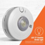 First Alert SM110LED-AC, alarma de humo con cable estroboscópico LED y batería de reserva de 10 años, 1 paquete
