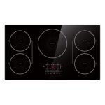 BIGoods Placa de cocción de inducción de 36 pulgadas, 5 quemadores, estufa eléctrica con superficie de vidrio plano con