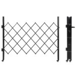 Puerta de Tijera de Seguridad GAOMON 71 Pulgadas de Ancho x 61 Pulgadas de Alto Acero Ruedas Giratorias 360 Grados con C