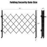 Puerta de Tijera de Seguridad GAOMON 71 Pulgadas de Ancho x 61 Pulgadas de Alto Acero Ruedas Giratorias 360 Grados con C