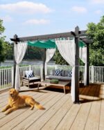 Pérgola de Aluminio GarveeLife GL-10x10 Ft 10x10 Pies Toldo Ajustable Azul
