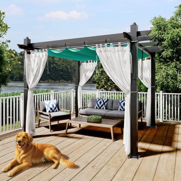 Pérgola de Aluminio GarveeLife GL-10x10 Ft 10x10 Pies Toldo Ajustable Azul
