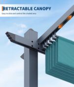 Pérgola de Aluminio GarveeLife GL-10x10 Ft 10x10 Pies Toldo Ajustable Azul