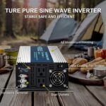 Inversor de Onda Sinusoidal Pura WZRELB SE2500W36V 2500W 36V DC a 120V AC Pantalla LED Terminal de Cableado Directo