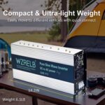 Inversor de Onda Sinusoidal Pura WZRELB SE2500W36V 2500W 36V DC a 120V AC Pantalla LED Terminal de Cableado Directo